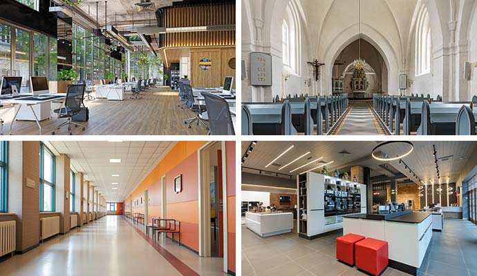 Collage of different industries restoration and cleanup services