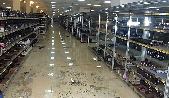 Flood damaged retail store