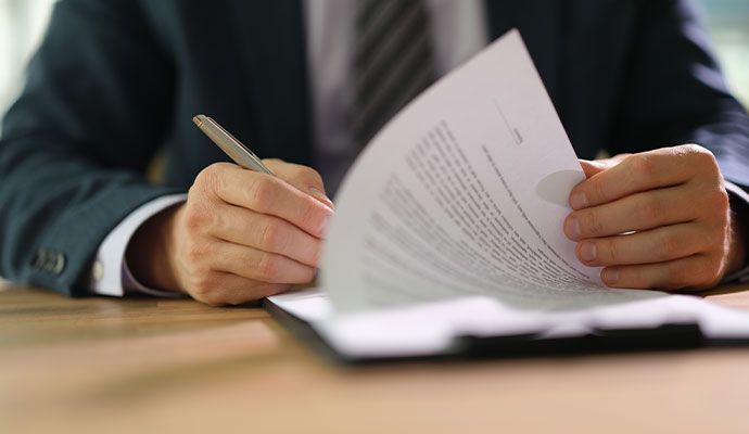 Insurance paper signing