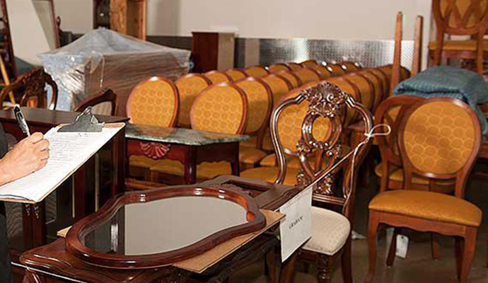 Content packed inside store room