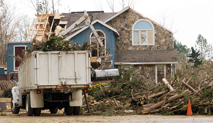 Professional debris and damage cleanup service