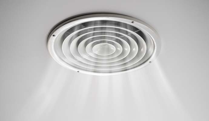 Ceiling air vent blowing fresh air