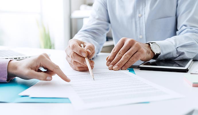 Showing insurance agreement