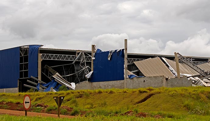 Storm damaged commercial property