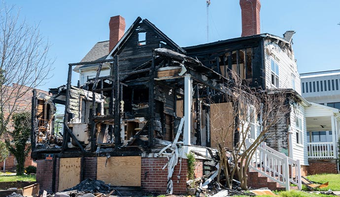 Fire damaged property