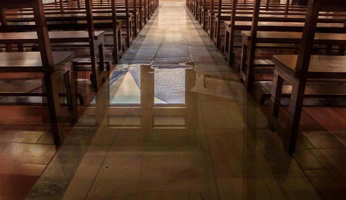 Flood damaged church