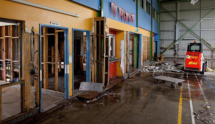 Flood damaged school