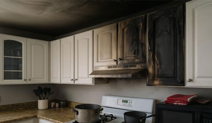 Fire damaged kitchen properties