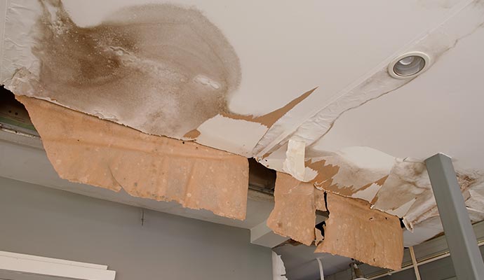 Damaged ceiling