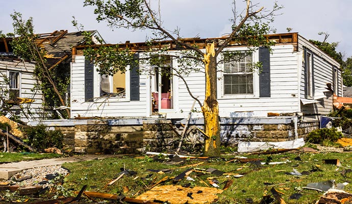 Hurricane damaged property