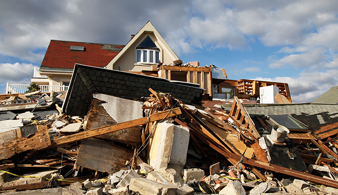 Hurricane damaged property