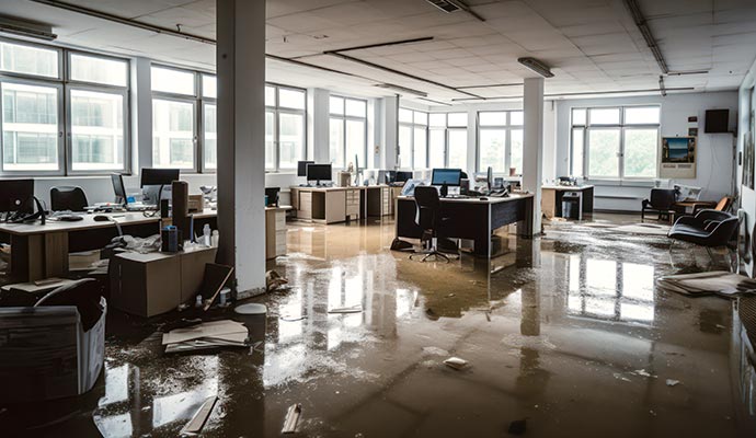 Water damage on the office