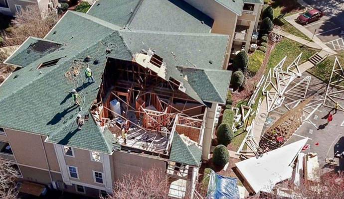 Disaster damaged house