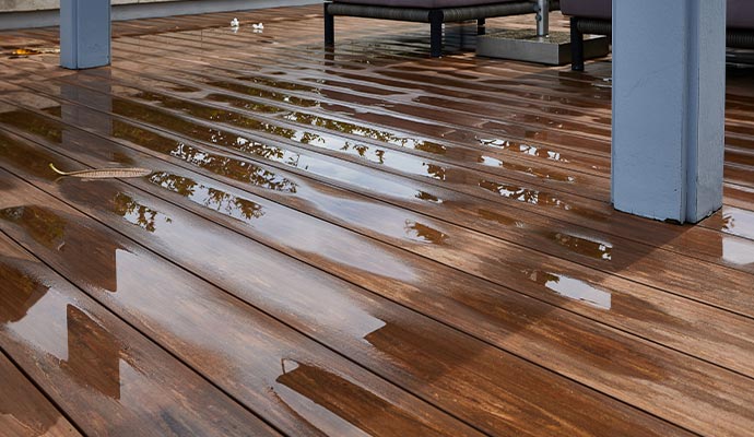 Water damaged wood floor