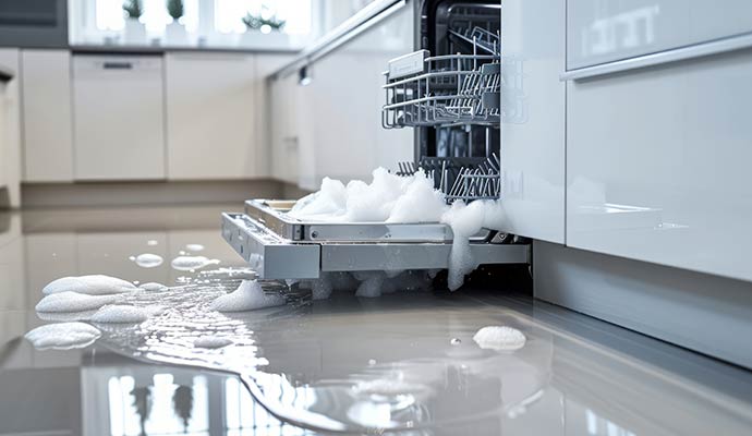 Water leaking from dishwasher